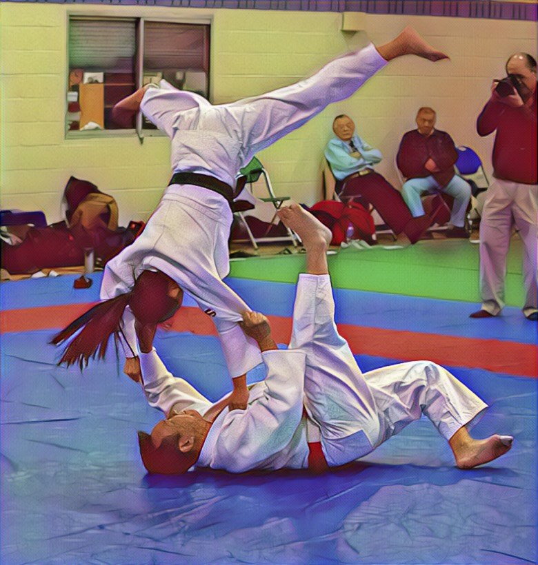 Stylized photograph of a sacrifice throw